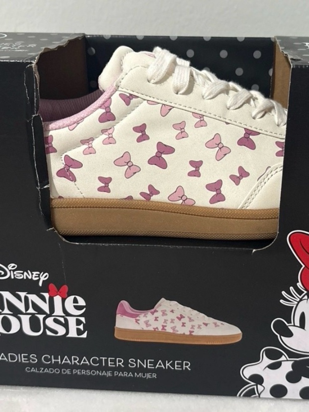 Disney Sneakers with Pink Bow Print